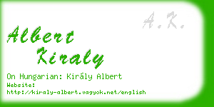 albert kiraly business card